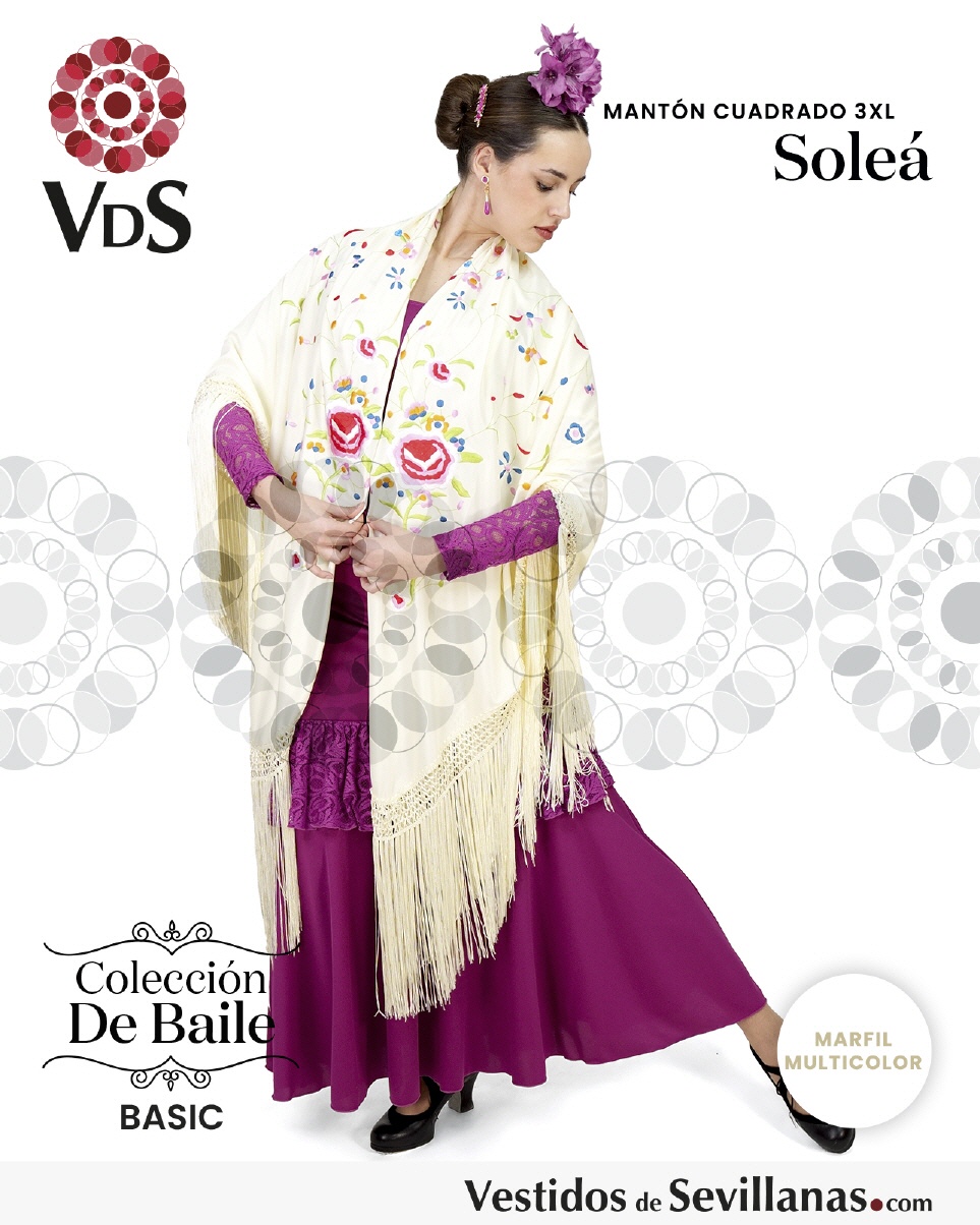 Mantón Cuadrado SOLEÁ Bordado T.3XL_3col
