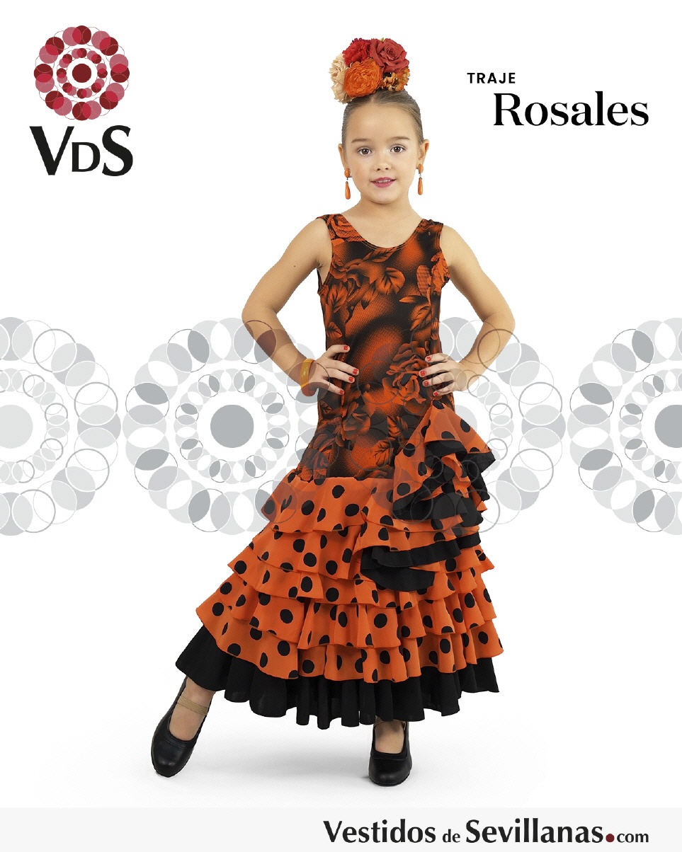 Traje de baile Niña ROSALES (6Volantes)_3col