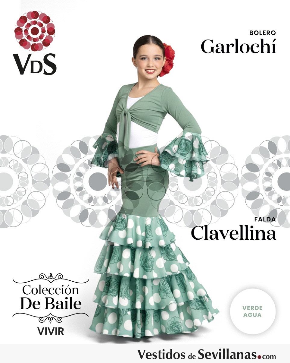 Falda CLAVELLINA 4 Volantes_3col