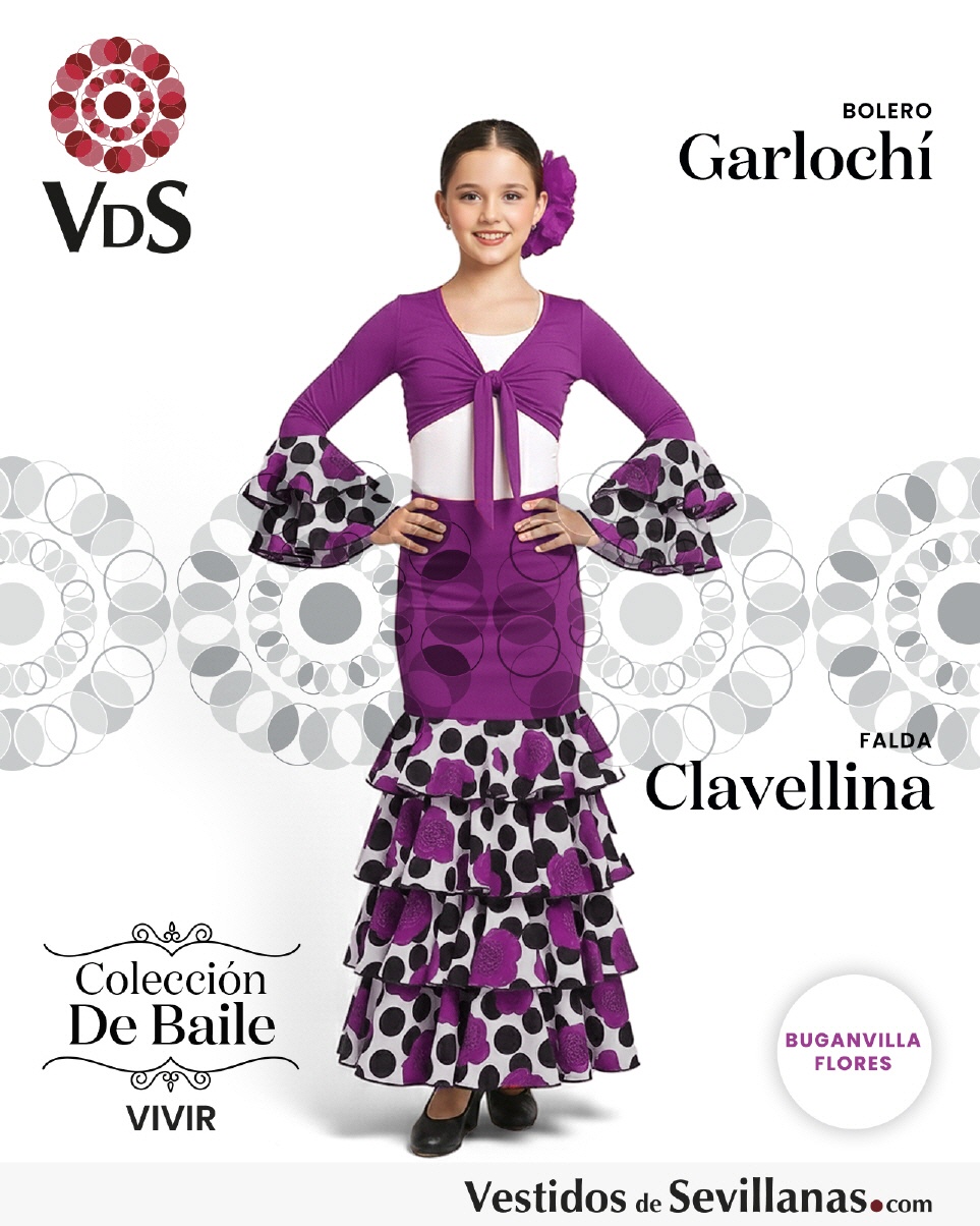 Falda CLAVELLINA 4 Volantes_3col