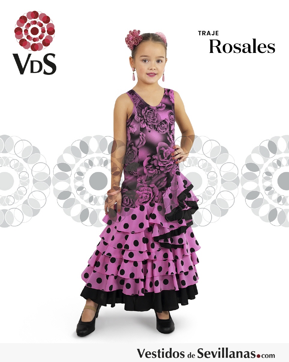 Traje de baile Niña ROSALES (6Volantes)_3col