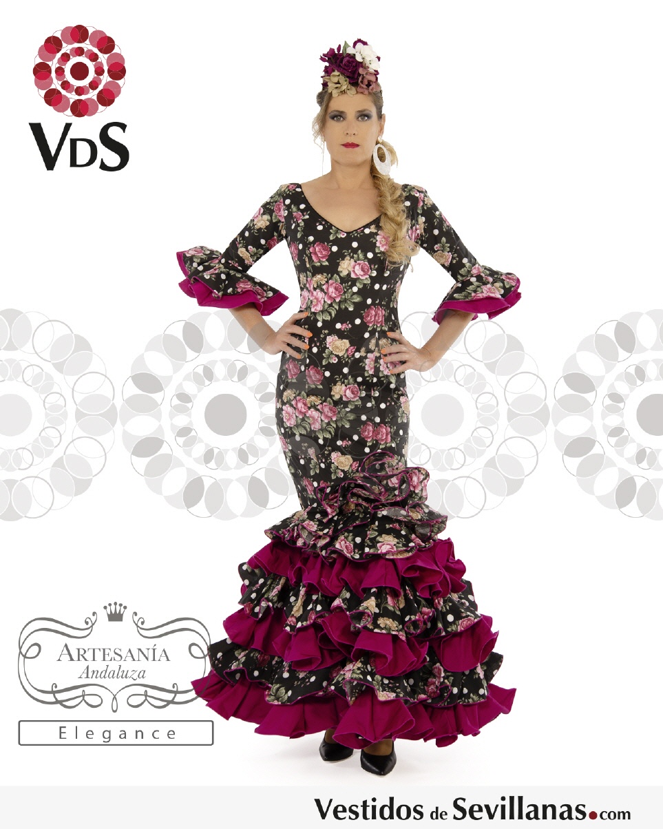 Falda de Flamenca / Sevillana para Niña y Mujer Color Negro Lisa
