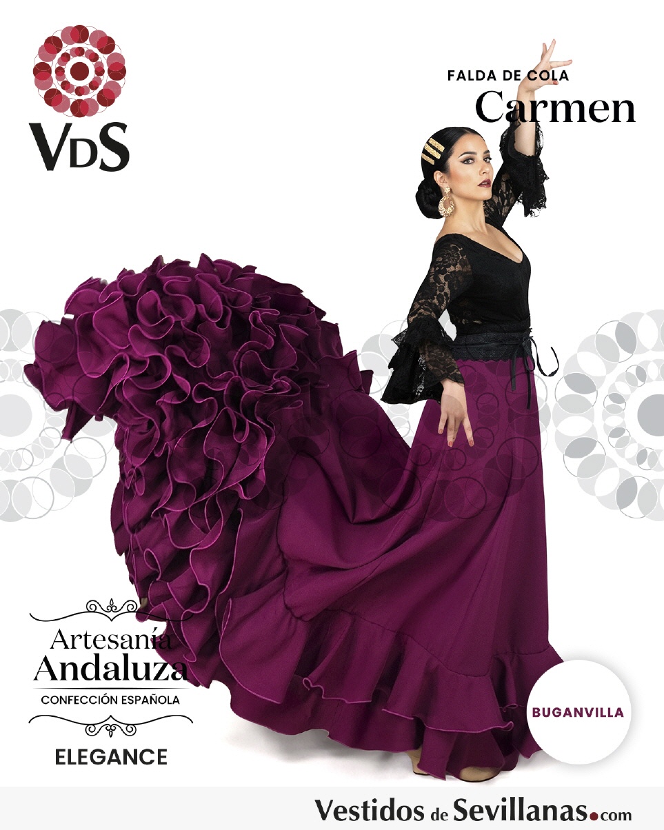 Falda de cola CARMEN (12 Volantes)_3col