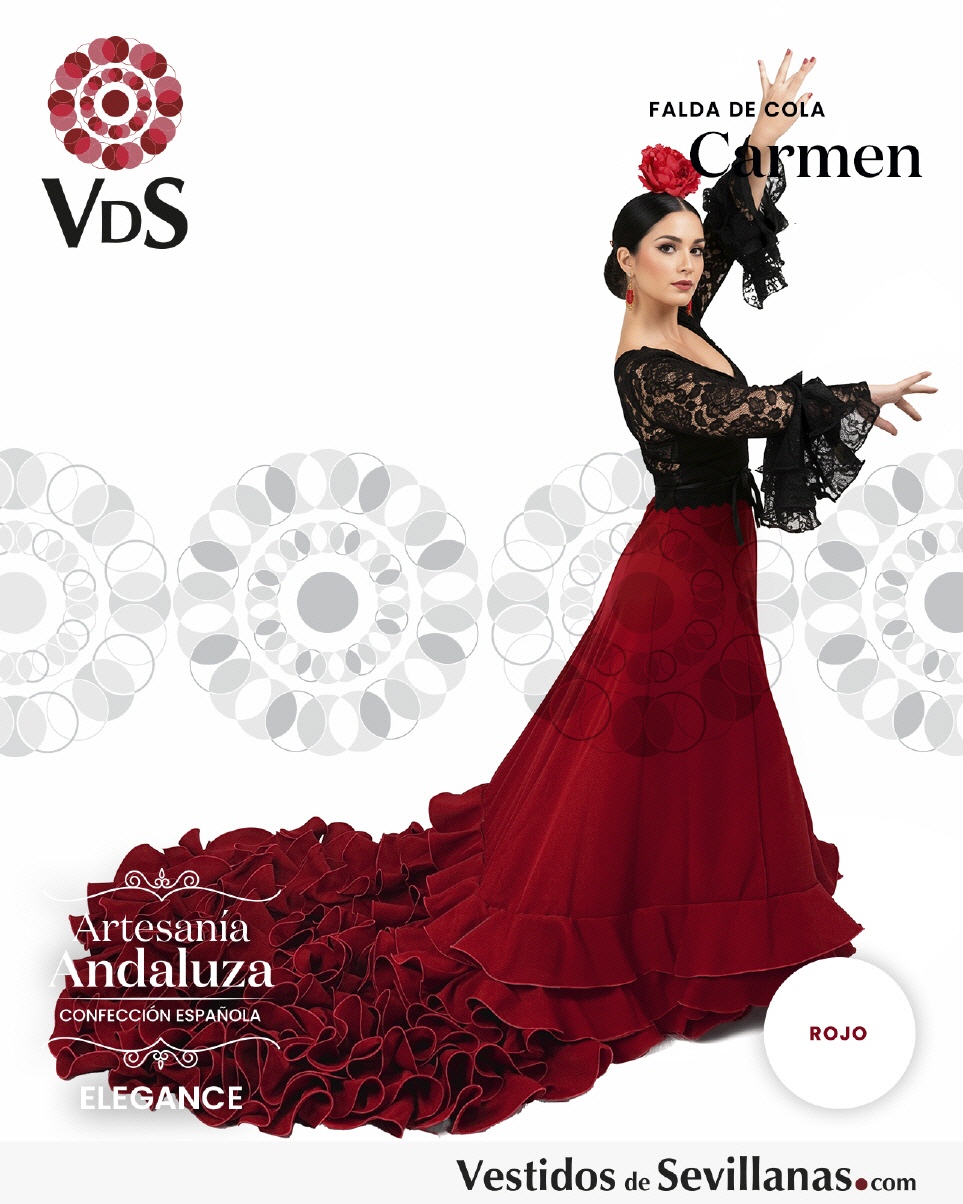 Falda de cola CARMEN (12 Volantes)_3col