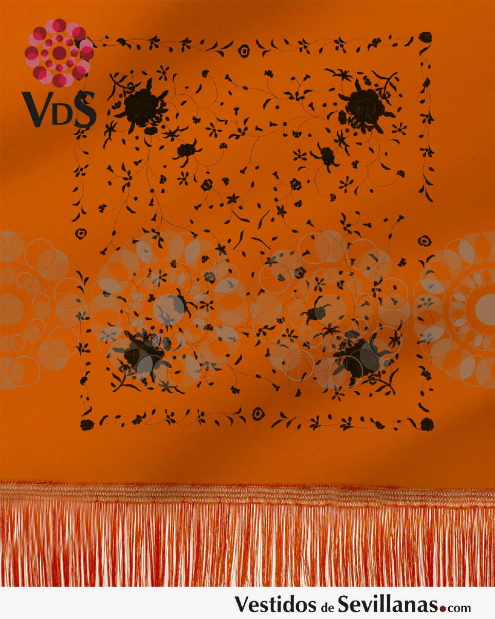 Mant&oacute;n Cuadrado  FLORA Bordado T.3XL_3col