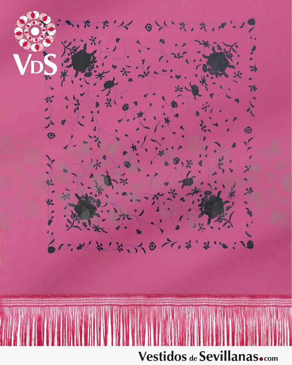 Mant&oacute;n Cuadrado  FLORA Bordado T.3XL_3col