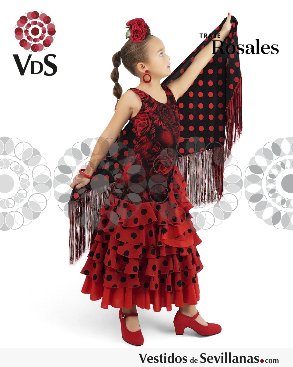 Traje de baile Niña ROSALES (6Volantes)_3col